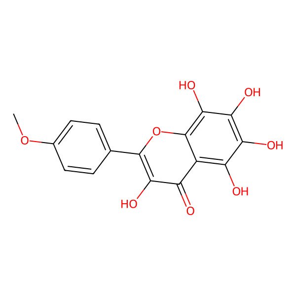 2D Structure of 4H-1-Benzopyran-4-one, 3,5,6,7,8-pentahydroxy-2-(4-methoxyphenyl)-