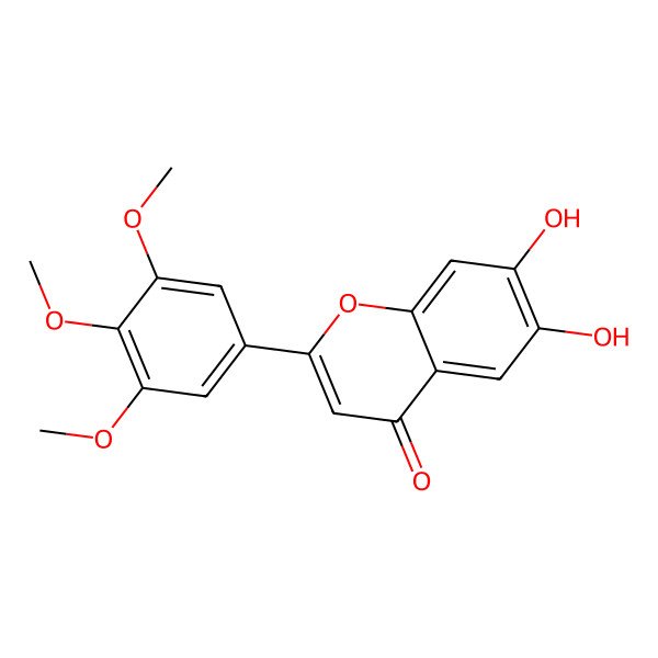 2D Structure of 4H-1-Benzopyran-4-one, 6,7-dihydroxy-2-(3,4,5-trimethoxyphenyl)-