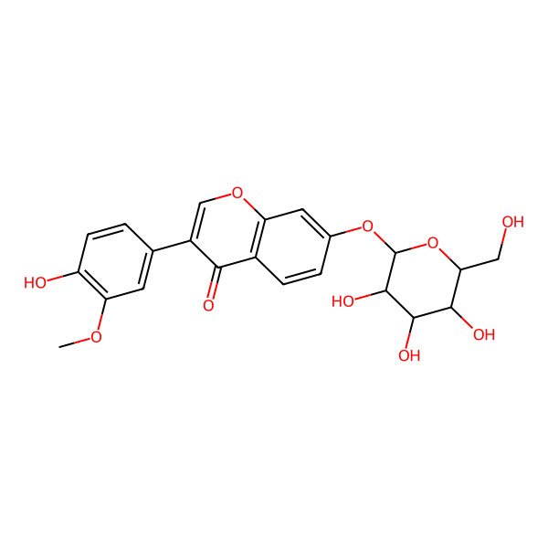 2D Structure of 3-(4-Hydroxy-3-methoxyphenyl)-7-[3,4,5-trihydroxy-6-(hydroxymethyl)oxan-2-yl]oxychromen-4-one