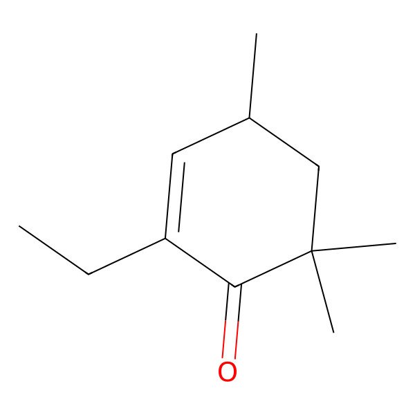 2D Structure of (4R)-2-ethyl-4,6,6-trimethylcyclohex-2-en-1-one