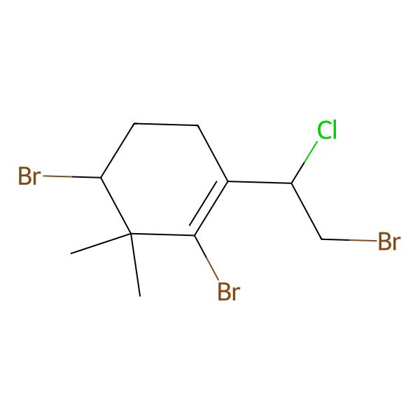 2D Structure of (4R)-2,4-dibromo-1-[(1S)-2-bromo-1-chloroethyl]-3,3-dimethylcyclohexene