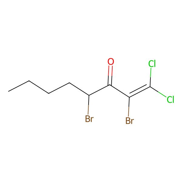 2D Structure of (4R)-2,4-dibromo-1,1-dichlorooct-1-en-3-one