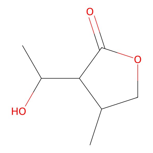 2D Structure of (4R)-3-[(1S)-1-hydroxyethyl]-4-methyloxolan-2-one