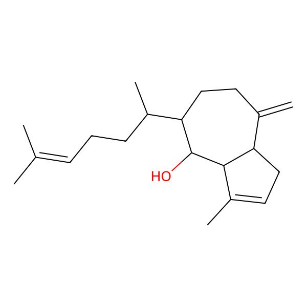 2D Structure of (4R)-3-methyl-5-(6-methylhept-5-en-2-yl)-8-methylidene-3a,4,5,6,7,8a-hexahydro-1H-azulen-4-ol