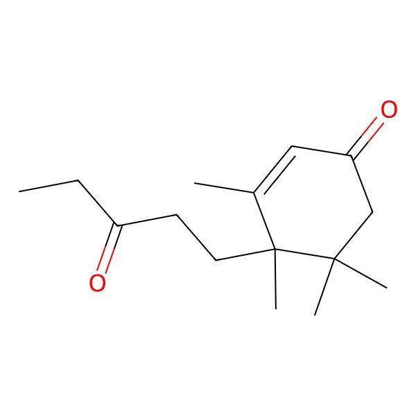 2D Structure of (4R)-3,4,5,5-tetramethyl-4-(3-oxopentyl)cyclohex-2-en-1-one