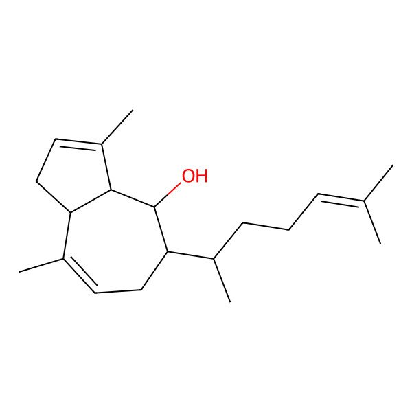 2D Structure of (4R)-3,8-dimethyl-5-(6-methylhept-5-en-2-yl)-1,3a,4,5,6,8a-hexahydroazulen-4-ol