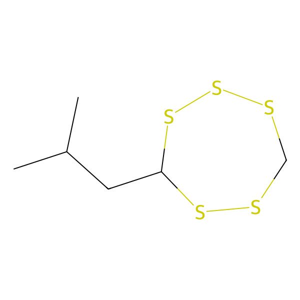 2D Structure of (4R)-4-(2-methylpropyl)-1,2,3,5,6-pentathiepane