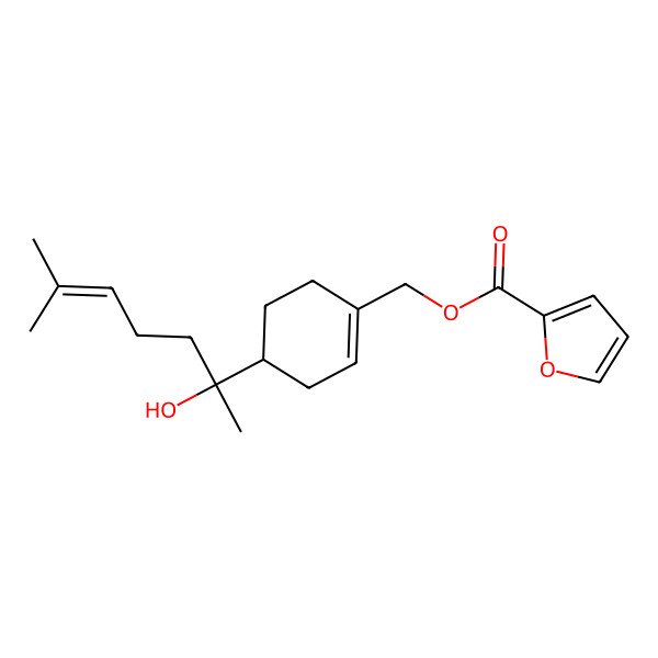 2D Structure of [(4R)-4-[(2R)-2-hydroxy-6-methylhept-5-en-2-yl]cyclohexen-1-yl]methyl furan-2-carboxylate