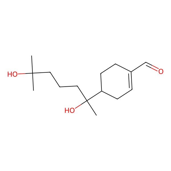 2D Structure of (4R)-4-[(2R)-2,6-dihydroxy-6-methylheptan-2-yl]cyclohexene-1-carbaldehyde