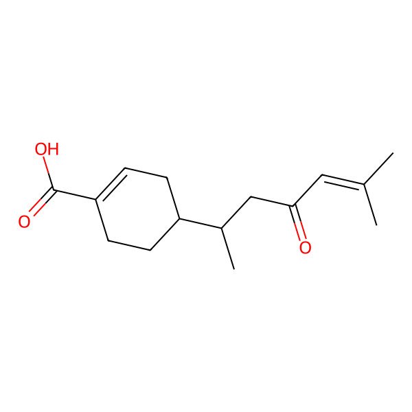 2D Structure of (4R)-4-[(2S)-6-methyl-4-oxohept-5-en-2-yl]cyclohexene-1-carboxylic acid