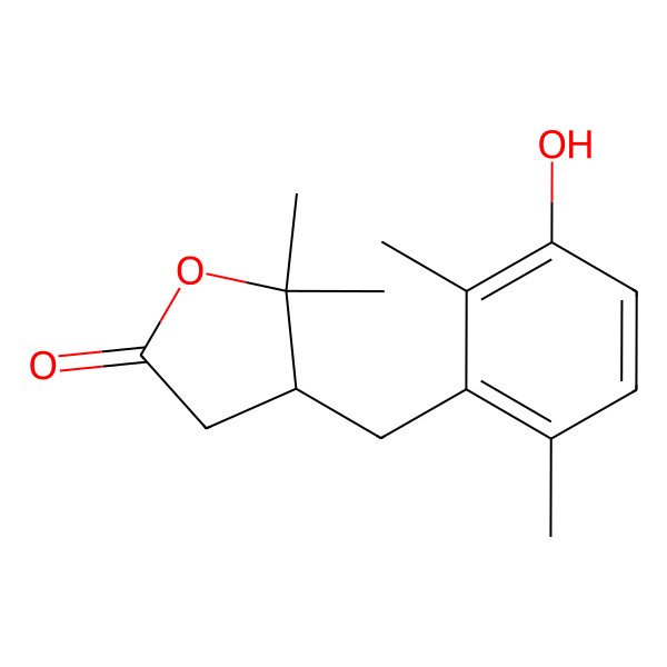 2D Structure of (4R)-4-[(3-hydroxy-2,6-dimethylphenyl)methyl]-5,5-dimethyloxolan-2-one