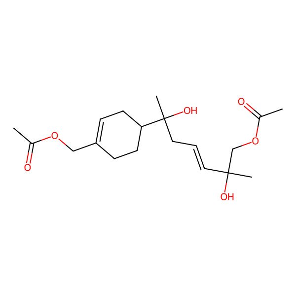 2D Structure of [(4R)-4-[(E,2S,6R)-7-acetyloxy-2,6-dihydroxy-6-methylhept-4-en-2-yl]cyclohexen-1-yl]methyl acetate