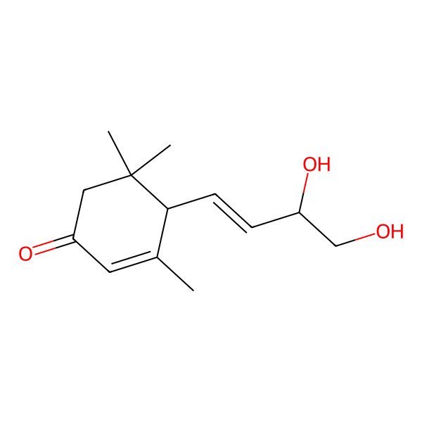2D Structure of (4R)-4-[(E,3S)-3,4-dihydroxybut-1-enyl]-3,5,5-trimethylcyclohex-2-en-1-one