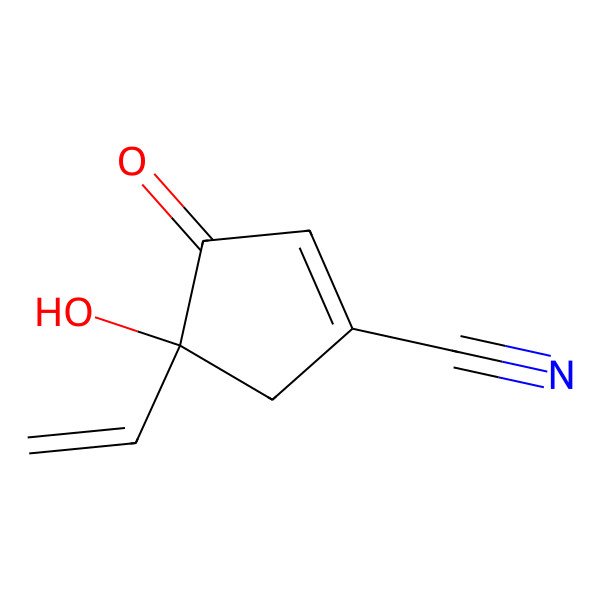 2D Structure of (4R)-4-ethenyl-4-hydroxy-3-oxocyclopentene-1-carbonitrile