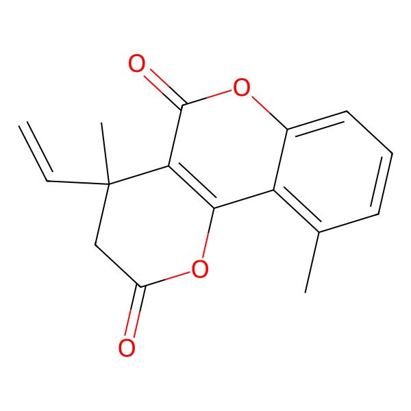 2D Structure of (4R)-4-ethenyl-4,10-dimethyl-3H-pyrano[3,2-c]chromene-2,5-dione