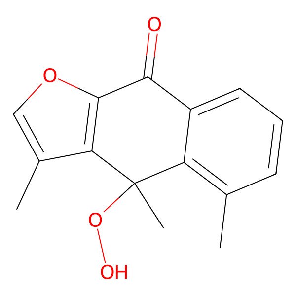 2D Structure of (4R)-4-hydroperoxy-3,4,5-trimethylbenzo[f][1]benzofuran-9-one