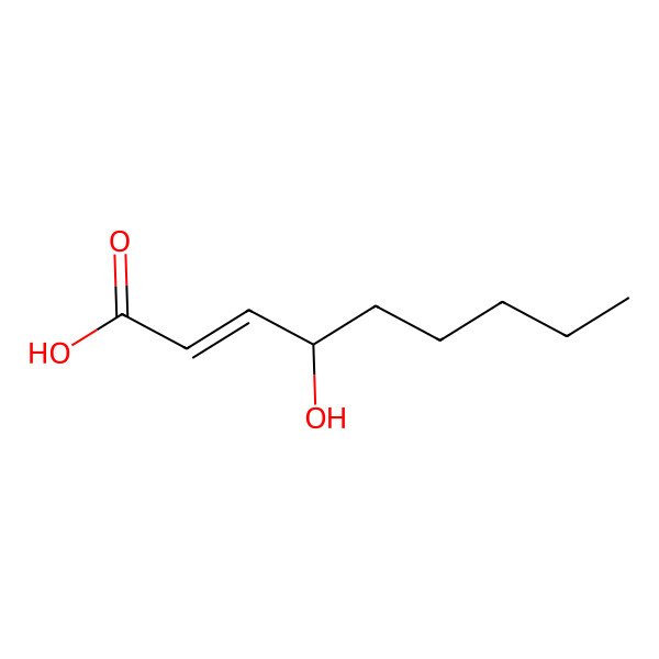 2D Structure of (4R)-4-hydroxynon-2-enoic acid
