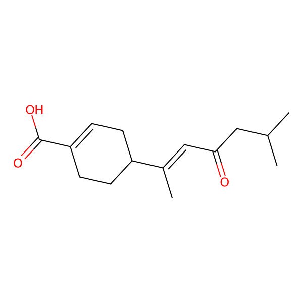 2D Structure of (4R)-4-[(Z)-6-methyl-4-oxohept-2-en-2-yl]cyclohexene-1-carboxylic acid