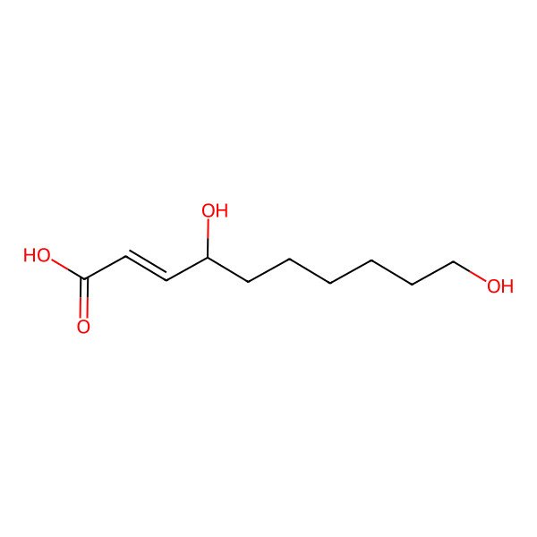 2D Structure of (4R)-4,10-dihydroxydec-2-enoic acid