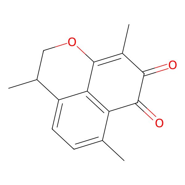 2D Structure of (4R)-4,8,12-trimethyl-2-oxatricyclo[7.3.1.05,13]trideca-1(12),5(13),6,8-tetraene-10,11-dione