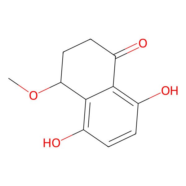 2D Structure of (4R)-5,8-dihydroxy-4-methoxy-3,4-dihydro-2H-naphthalen-1-one