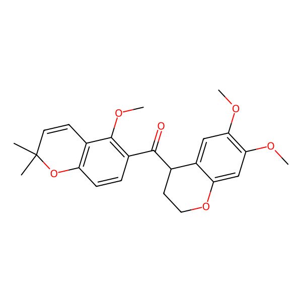 2D Structure of [(4R)-6,7-dimethoxy-3,4-dihydro-2H-chromen-4-yl]-(5-methoxy-2,2-dimethylchromen-6-yl)methanone