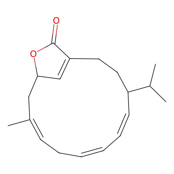 2D Structure of (4R,13R)-11-methyl-4-propan-2-yl-14-oxabicyclo[11.2.1]hexadeca-1(16),5,7,10-tetraen-15-one