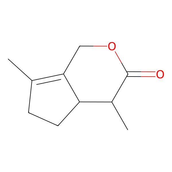 2D Structure of (4R,4aR)-4,7-dimethyl-4,4a,5,6-tetrahydro-1H-cyclopenta[c]pyran-3-one