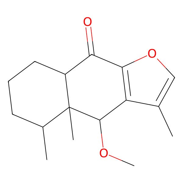 2D Structure of (4R,4aR,5S,8aR)-4-methoxy-3,4a,5-trimethyl-4,5,6,7,8,8a-hexahydrobenzo[f][1]benzofuran-9-one