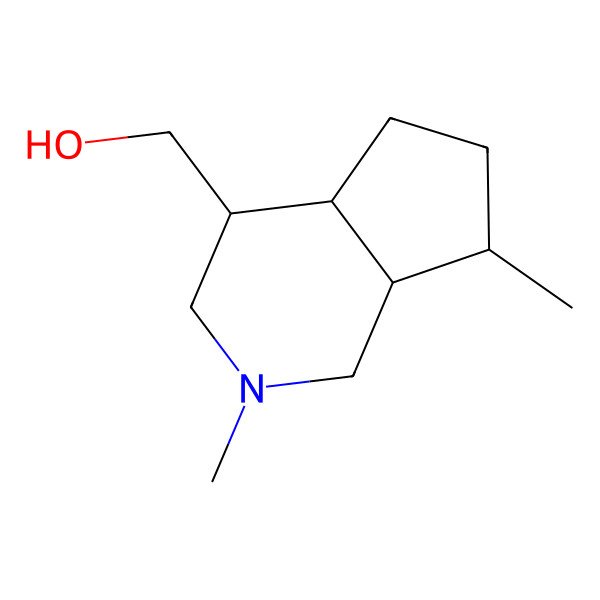 2D Structure of [(4R,4aR,7R,7aS)-2,7-dimethyl-1,3,4,4a,5,6,7,7a-octahydrocyclopenta[c]pyridin-4-yl]methanol
