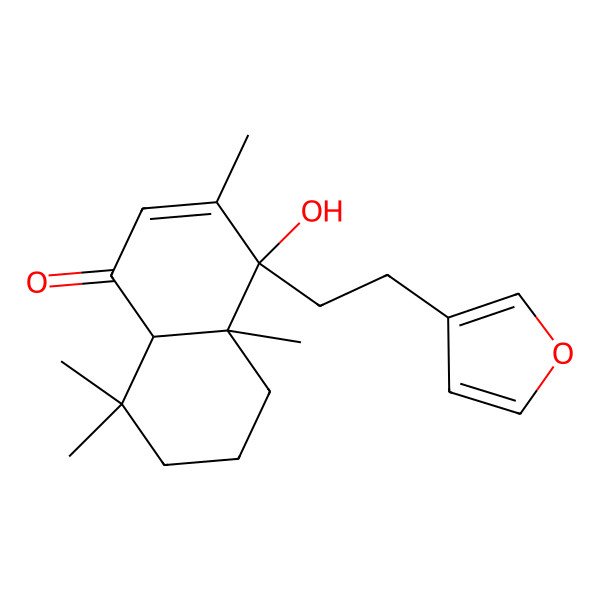 2D Structure of (4R,4aS)-4-[2-(furan-3-yl)ethyl]-4-hydroxy-3,4a,8,8-tetramethyl-5,6,7,8a-tetrahydronaphthalen-1-one