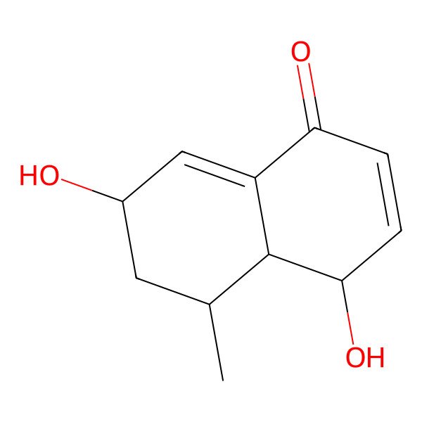 2D Structure of (4R,4aS,5R,7S)-4,7-dihydroxy-5-methyl-4a,5,6,7-tetrahydro-4H-naphthalen-1-one 2D Structure of (4R,4aS,5R,7S)-4,7-dihydroxy-5-methyl-4a,5,6,7-tetrahydro-4H-naphthalen-1-one