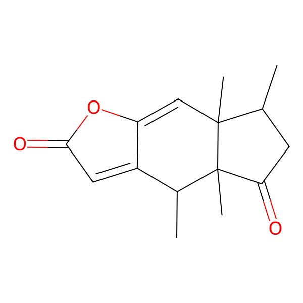 2D Structure of (4R,4aS,7R,7aR)-4,4a,7,7a-tetramethyl-6,7-dihydro-4H-cyclopenta[f][1]benzofuran-2,5-dione