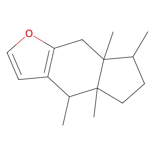 2D Structure of (4R,4aS,7S,7aS)-4,4a,7,7a-tetramethyl-5,6,7,8-tetrahydro-4H-cyclopenta[f][1]benzofuran