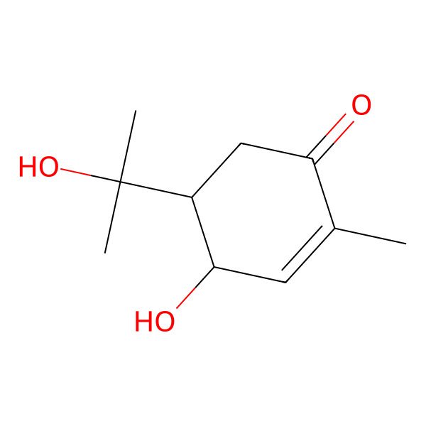 2D Structure of (4R,5R)-4-hydroxy-5-(2-hydroxypropan-2-yl)-2-methylcyclohex-2-en-1-one 2D Structure of (4R,5R)-4-hydroxy-5-(2-hydroxypropan-2-yl)-2-methylcyclohex-2-en-1-one