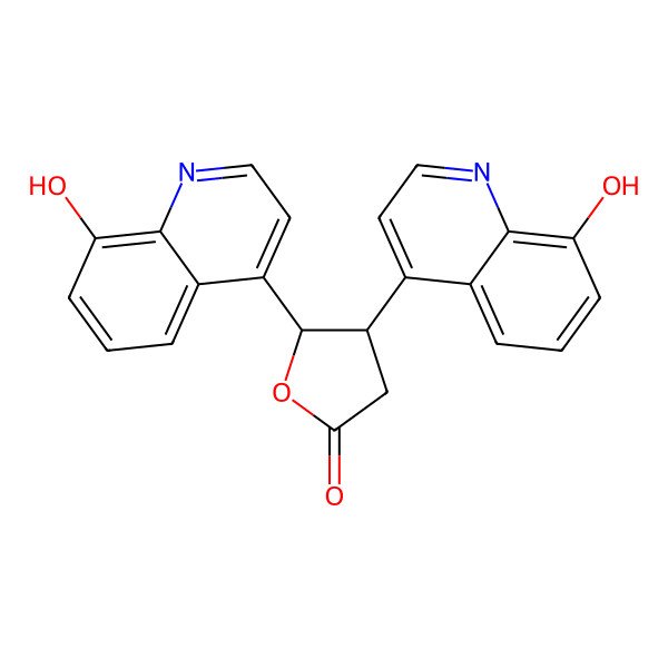 2D Structure of (4R,5R)-4,5-bis(8-hydroxyquinolin-4-yl)oxolan-2-one