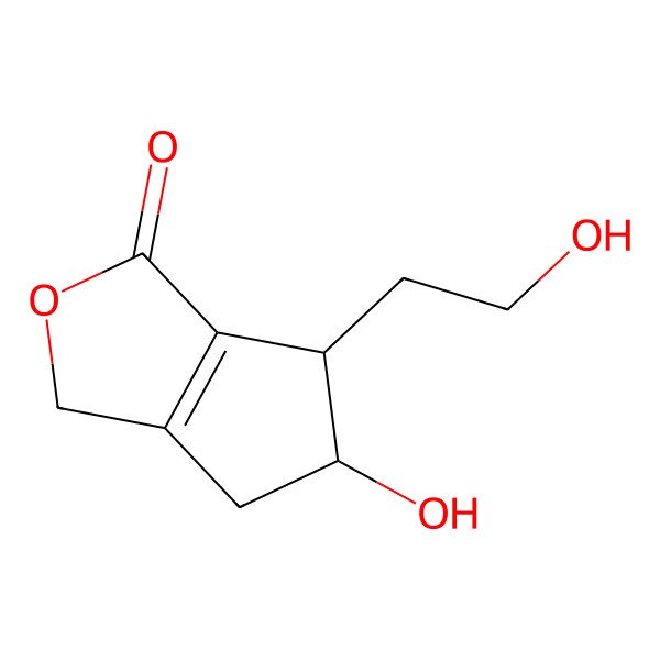 2D Structure of (4R,5R)-5-hydroxy-4-(2-hydroxyethyl)-1,4,5,6-tetrahydrocyclopenta[c]furan-3-one