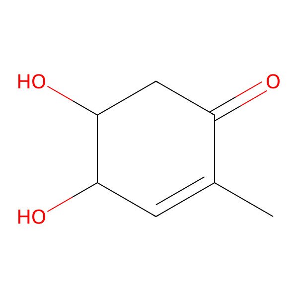 2D Structure of (4R,5R,6R)-4,5-dihydroxy-6-(6'-methylsalicyloxy)-2-methyl-2-cyclohexen-1-one
