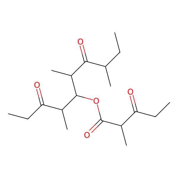2D Structure of [(4R,5R,6R,8R)-4,6,8-trimethyl-3,7-dioxodecan-5-yl] (2S)-2-methyl-3-oxopentanoate