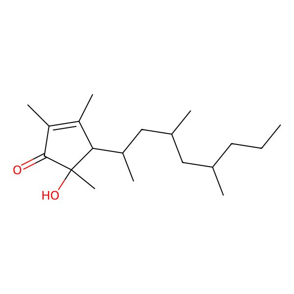 2D Structure of (4R,5S)-4-[(2S,4S,6S)-4,6-dimethylnonan-2-yl]-5-hydroxy-2,3,5-trimethylcyclopent-2-en-1-one
