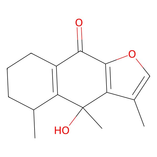 2D Structure of (4R,5S)-4-hydroxy-3,4,5-trimethyl-5,6,7,8-tetrahydronaphtho[2,3-b]furan-9(4H)-one