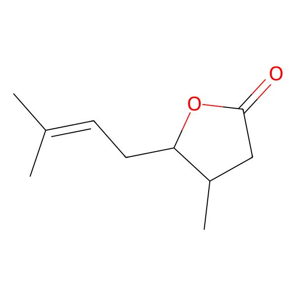2D Structure of (4R,5S)-4-Methyl-5-(3-methylbut-2-en-1-yl)dihydrofuran-2(3H)-one