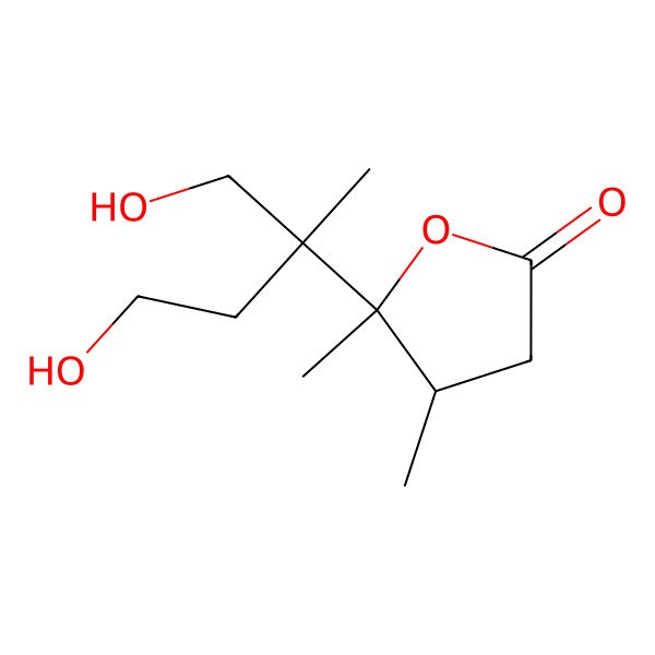 2D Structure of (4R,5S)-5-(1,4-dihydroxy-2-methylbutan-2-yl)-4,5-dimethyloxolan-2-one