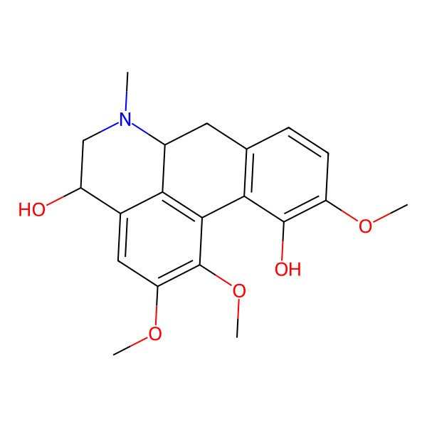 2D Structure of (4R,6aS)-1,2,10-trimethoxy-6-methyl-5,6,6a,7-tetrahydro-4H-dibenzo[de,g]quinoline-4,11-diol