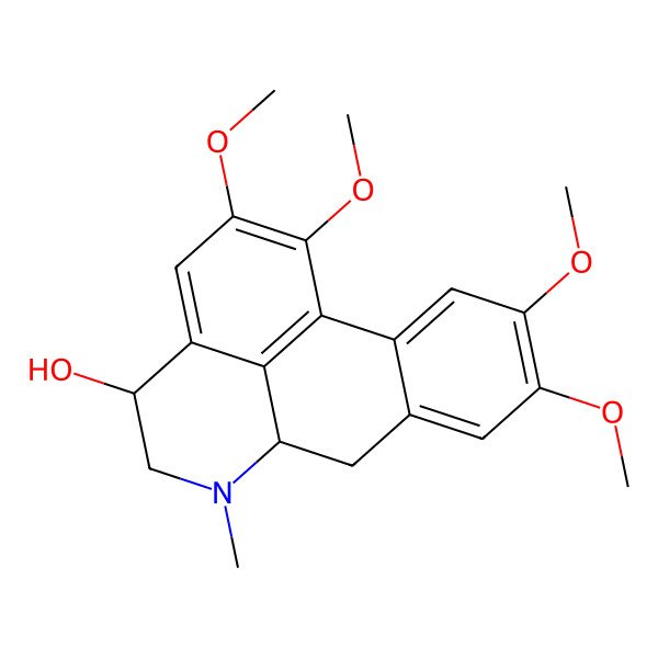 2D Structure of (4R,6aS)-1,2,9,10-tetramethoxy-6-methyl-5,6,6a,7-tetrahydro-4H-dibenzo[de,g]quinolin-4-ol