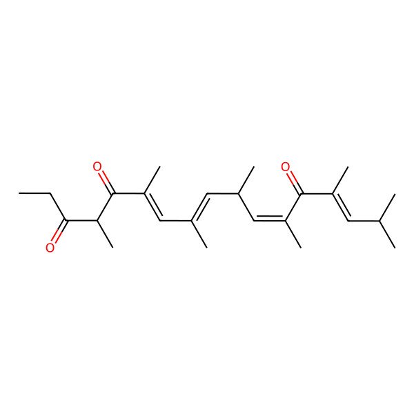 2D Structure of (4R,6E,8E,10R,11E,14E)-4,6,8,10,12,14,16-heptamethylheptadeca-6,8,11,14-tetraene-3,5,13-trione