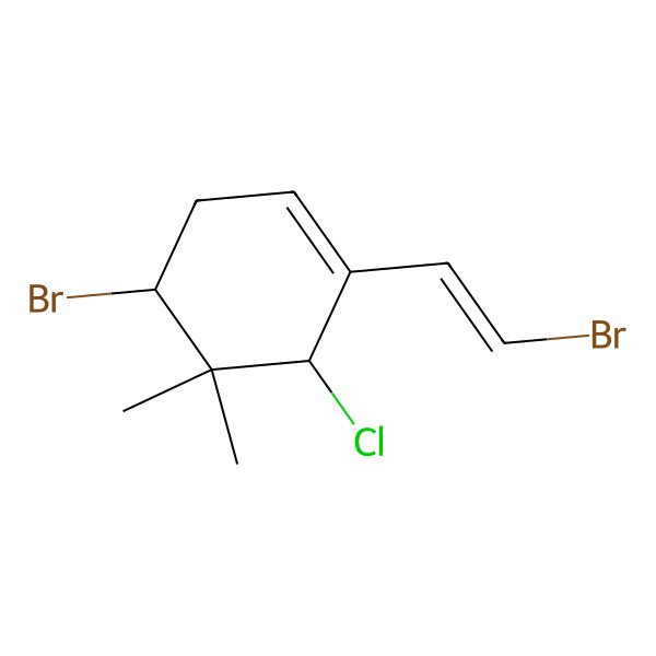 2D Structure of (4R,6R)-4-bromo-1-[(E)-2-bromoethenyl]-6-chloro-5,5-dimethylcyclohexene