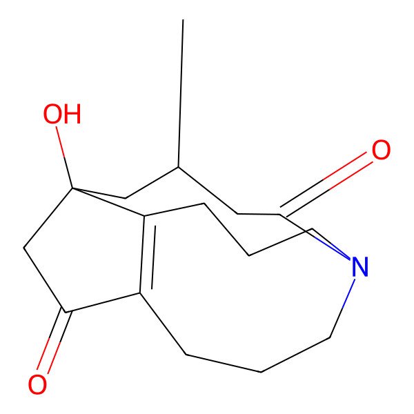 2D Structure of (4R,6R)-4-hydroxy-6-methyl-9-azatricyclo[7.4.3.04,13]hexadec-1(13)-ene-2,8-dione