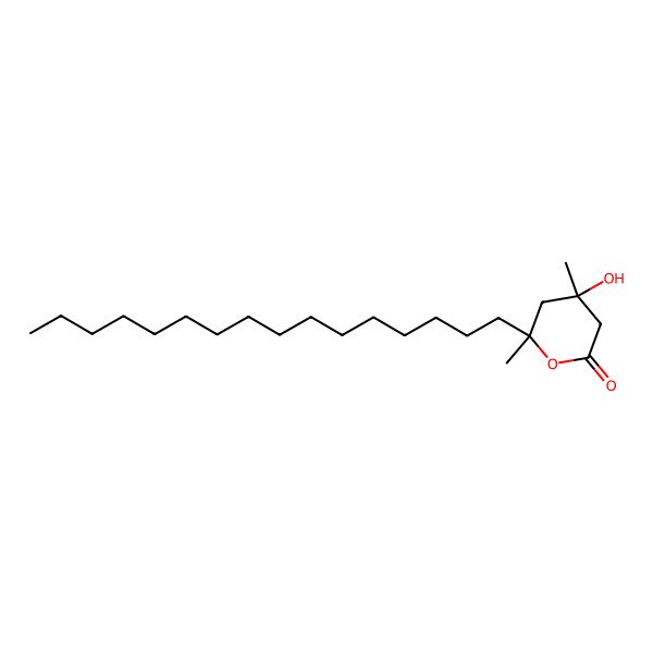 2D Structure of (4R,6R)-6-hexadecyl-4-hydroxy-4,6-dimethyl-tetrahydropyran-2-one