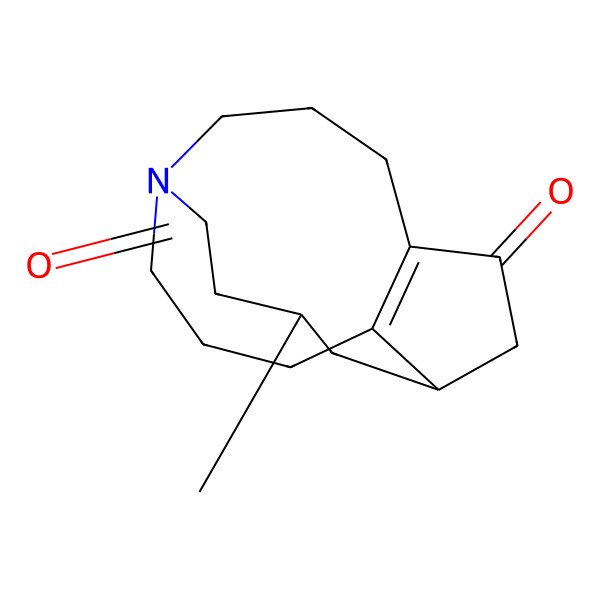 2D Structure of (4R,6R)-6-methyl-9-azatricyclo[7.4.3.04,13]hexadec-1(13)-ene-2,8-dione